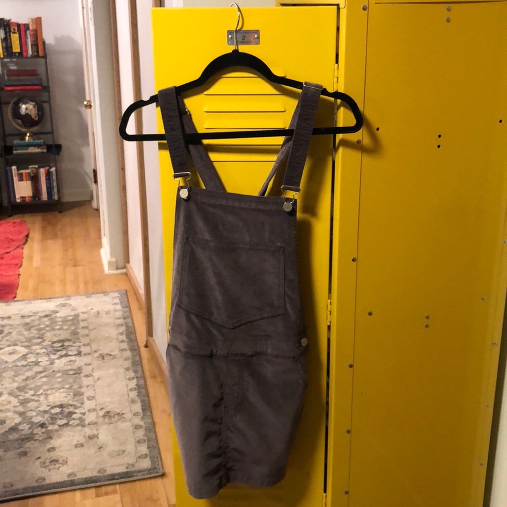 Urban Outfitters UO Velvet Overall Mini Dress
